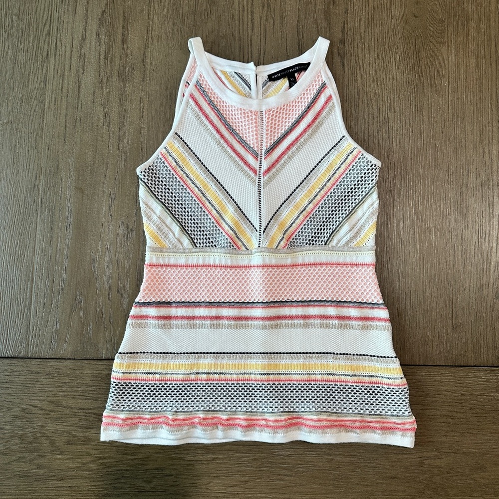 White House Black Market Sleeveless Sweater Tank Size XS Striped